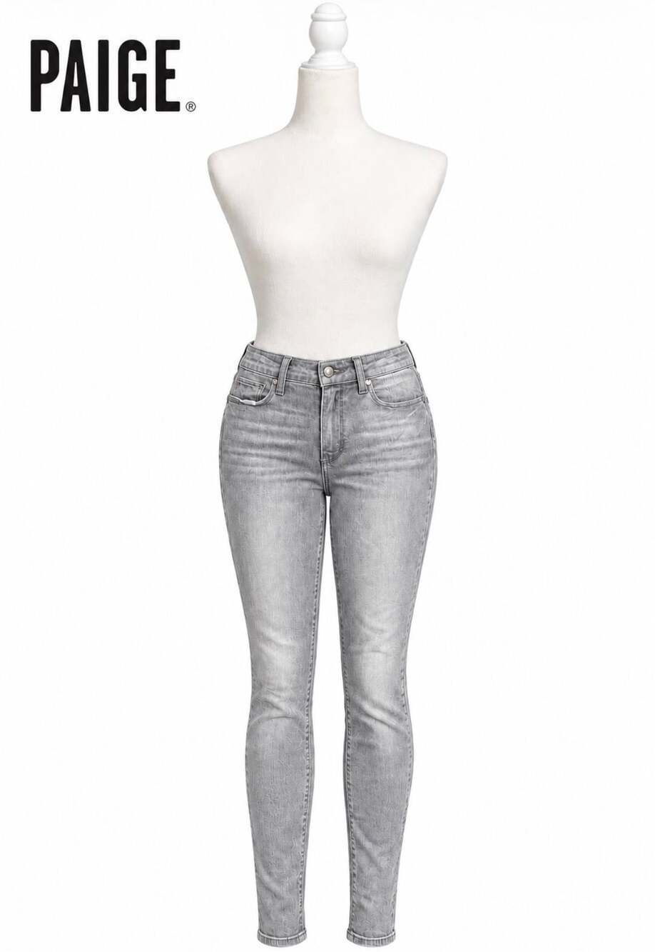 PAIGE Women's Gray Skinny Jeans Size 26 Made in USA